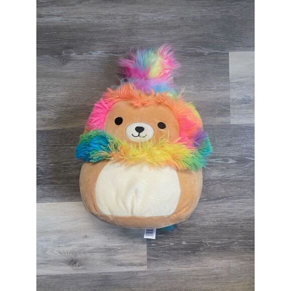 Squishmallow 12" Leonard the Lion Rainbow Mane Squish-Doos Kellytoy NWT 2021 - Picture 1 of 5
